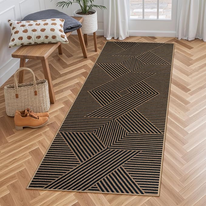 Lahome Enfys Modern Geometric Runner Rug, 2x6 Washable Rug Runners by Lahome