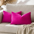GIGIZAZA 12x20 Hot Pink Pillow Covers Velvet Lumbar Pillow Decorative Throw by GIGIZAZAFocusingonhomedecoration
