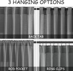 Extra Long Dark Grey Linen Curtains 2 Panels 102 Inches Long - Image 2