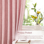 RYB HOME Living Room and Bedroom Curtains and Drapes Linen Sheer, Light - Image 2