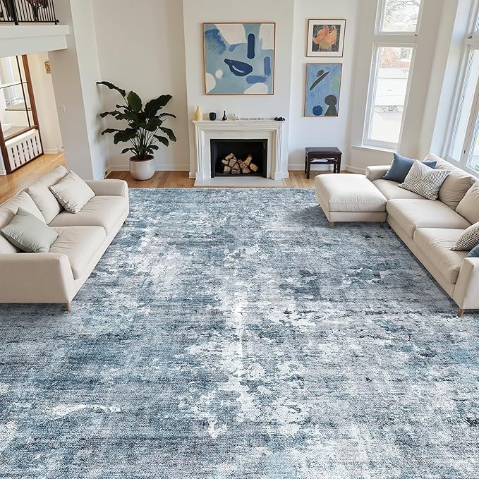 10x14 Area Rugs for Living Room, Non Slip Machine Washable Vintage Rugs - Image 4