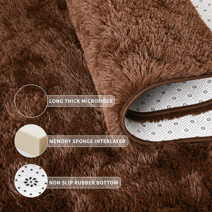 Tepook Super Soft Fluffy Rugs for Living Room, Shag 6x9 Area Rugs for Bedroom - Image 5