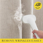 NICETOWN Oatmeal Linen 100% Blackout Curtains 120 inches Length 2 Panels Set - Image 7