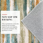 Lansny Modern Abstract 9x12 Large Machine Washable Living Room Rug Non-Slip - Image 7