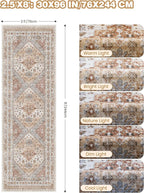 Kitchen Runner Rug Non Slip Washable 2.5x8, Soft Low Pile Entryway Rug Runners - Image 2