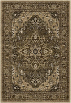 Area Rugs Round 6ft Washable Non-Slip, Floral Vintage Distress Print Pattern by RELEANY