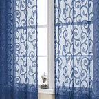 OWENIE Furman Sheer White Curtains 45 Inch Length 2 Panels Set - Image 3