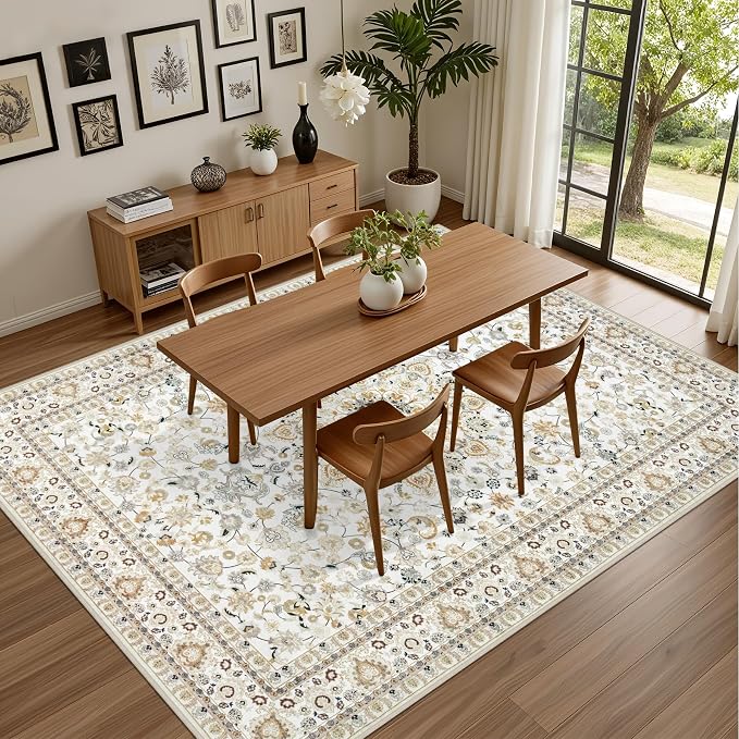4x6 Area Rugs for Living Room: Washable Rug Soft Vintage Boho Carpet Indoor - Image 5