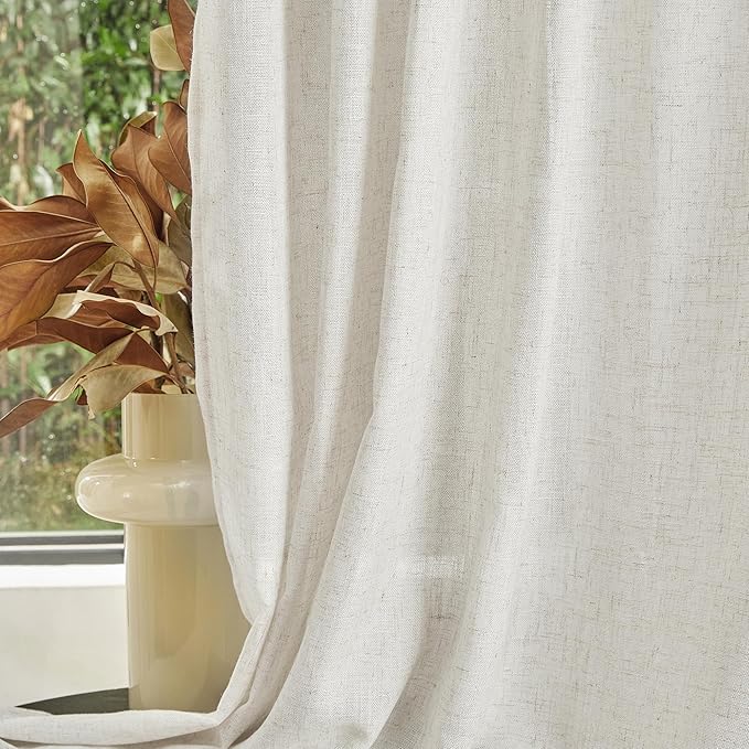 MYSKY HOME Kitchen Window Curtains Half Sheer Drapes 45 Inches Long, Boho - Image 7