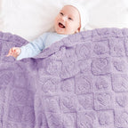 Yurhap Fleece Baby Blanket Heart Checkered Blanket, Ultra Soft Cozy Baby - Image 3