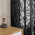 OWENIE Furman Sheer White Curtains, 45 Inch Length 2 Panels Set, Airy Jacquard by OWENIE
