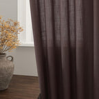 Coffee Linen Curtains 102 Inches Long - Image 2