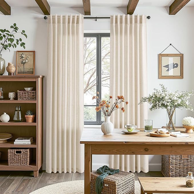 Linen Curtains for Living Room 72 Inches Long Modern Farmhouse Decor Light - Image 7