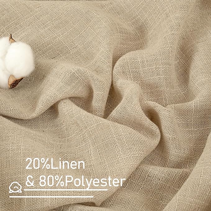 LAMIT Brown Linen Curtains 90 inch - Image 2