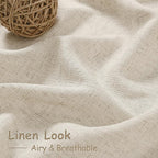 Boho Linen Curtains for Living Room 98 Inches Long Light Filtering Semi Sheer - Image 4