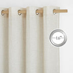 NICETOWN Linen Curtains for Windows 90 inch Long, Grommet Semi Sheer Vertical - Image 4