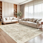 Abstract Rug 8x10 Large Living Room Rugs Neutral Modern Washable Area Rugs - Image 2