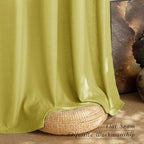 NICETOWN Bright Yellow Linen Curtains 96 inches Long, Grommet Thick Flax Light - Image 7