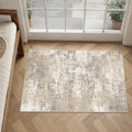 PureCozy Beige Area Rug 2x3 Machine Washable Modern Abstract Entryway Carpet by PureCozy