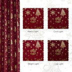 NICETOWN 2 Panels Christmas Red Curtains 52 x 84 Inch, Xmas Theme Window - Image 6