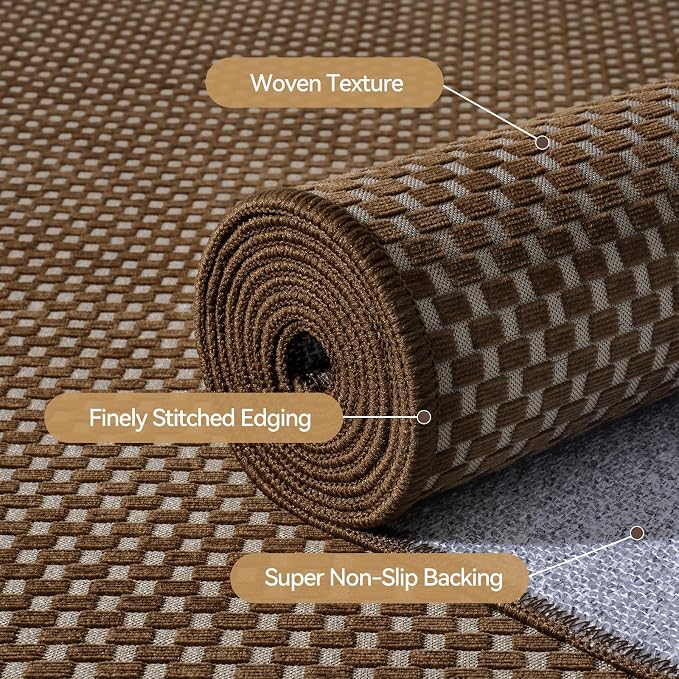 YDKGL 2x3 ft Indoor Door Mat Entryway Rug Non Slip Boho Woven Washable Small - Image 5