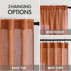 MIULEE Orange Curtains 84 Inch Length 2 Panels - Image 2