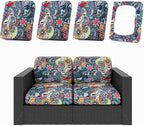 hyha 4Pcs Patio Cushion Covers, Stretch Outdoor Couch Cushion Covers Replacement by hyha