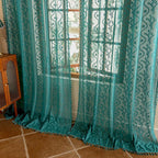 WAZZIO Boho Lace Curtains 2 Panels 84 Inch -Victorian Sheer Panel Drape French - Image 7