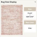 Soalmost 9x12 Area Rugs for Living Room, Non Slip Machine Washable Vintage Rugs - Image 3