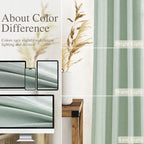 Nanspring Aqua Green Linen Curtains 84 Inch Length 2 Panels Set - Image 3