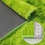 Green Tie-Dyed Rug for Bedroom 4x6 Fluffy Area Rug Mat Bedside Throw Rug for - Image 3