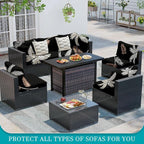 12Pcs Stretch Patio Cushion Covers, Outdoor Couch Covers Replacement, Outdoor - Image 4