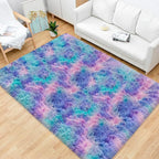 Tie-Dye Purple Rainbow Fluffy Rug - Image 4