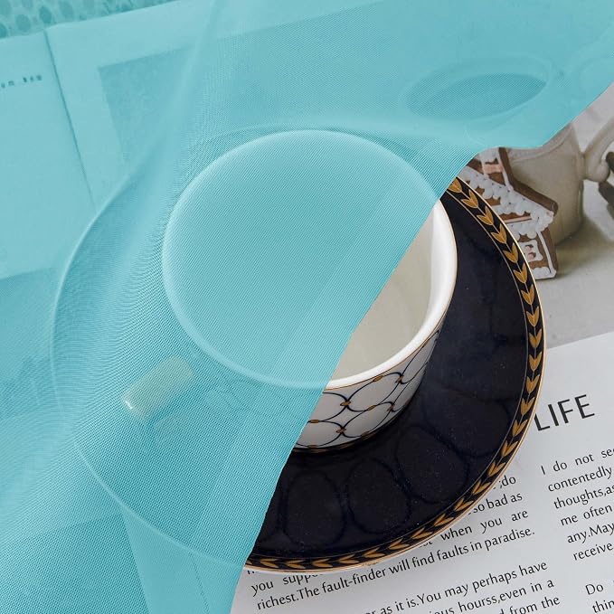 Simplebrand Aqua Sheer Curtains 72 Inches Long 2 Panels - Image 6