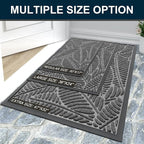 Colorxy Waterproof Doormat, Sturdy Natural Rubber Front Door Mats, Non Slip Low - Image 7