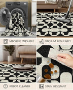 Latte&Fog 2x3 Entryway Rug, Small Modern Abstract Door Mat Samll Rug, Washable - Image 5