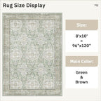 8x10 Area Rugs, Washable Rugs, Large Stain Resistant Area Rug - Image 5