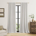 Guken 90 Inch Long Natural 100% Blackout Linen Curtains by Guken