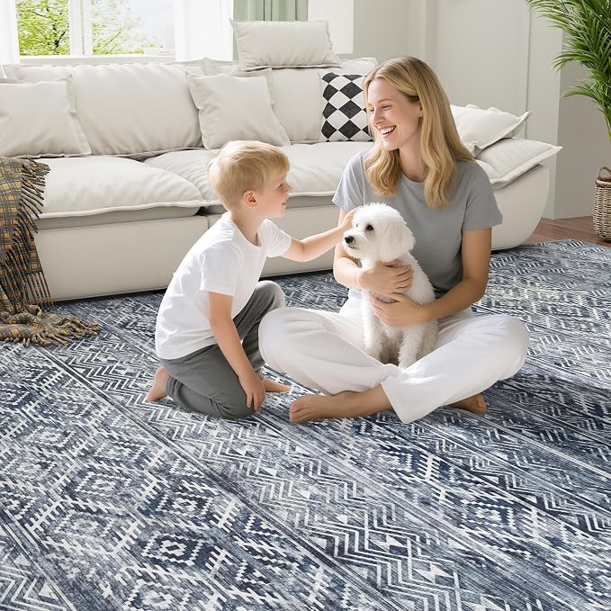 8x10 Area Rugs Washable Rug: Anti-Skid Abstract Modern Living Room Rug Soft - Image 4