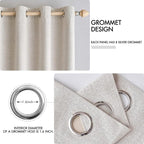 MIULEE 100% Blackout Linen Textured Curtains - Image 4