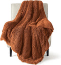 Bedsure GentleSoft Fuzzy Sherpa Faux Fur Twin Blanket Burnt Orange Cozy Gifts by BEDSURE
