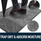 Colorxy Waterproof Doormat, Sturdy Natural Rubber Front Door Mats, Non Slip Low - Image 2