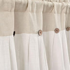 Lush Decor Linen Button Valance | 52"W x 18"L | Farmhouse Style | Coconut Husk - Image 3
