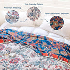 MSGKV Boho Throw Blanket 90"x108" 100% Cotton Floral Blanket - Image 3