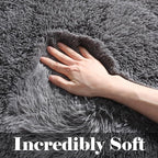 ONASAR Grey 3x5 Rugs for Bedroom, Fluffy Gray Bedside Area Rug, Ultra Soft - Image 2