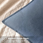 MIULEE Decorative Linen Pillow Covers 18x18 Inch Blue Ashes Boho Farmhouse - Image 2