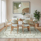 Madane 9x12 Area Rugs for Living Room, Machine Washable Vintage Green Rug - Image 2