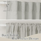 RYB HOME Grey Curtains Linen Blend Drapes, Semi Sheer Light Filtering Privacy - Image 2