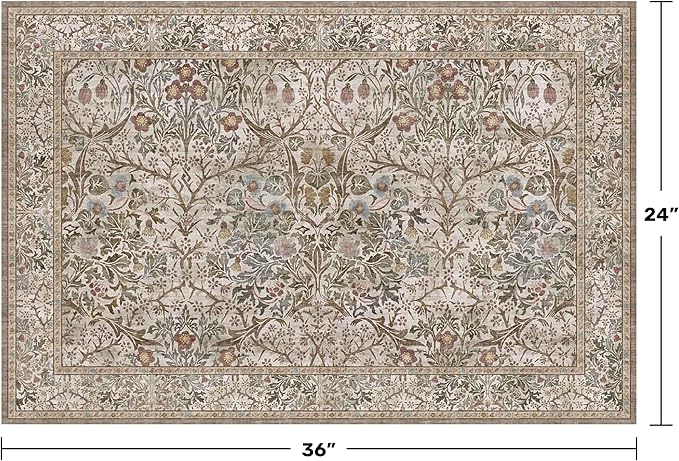 Moss Green Washable 2x3 Entry Rug - Image 2