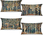 Rustic William Morris Inspired Forest Decor Pillow Covers 12x20 Set of 4 by Unknown